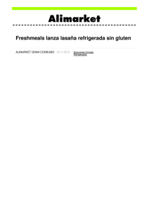 Freshmeals lanza lasaña refrigerada sin gluten - Noticias