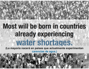(La mayoría nacerá en países que actualm carencias de agua.) en