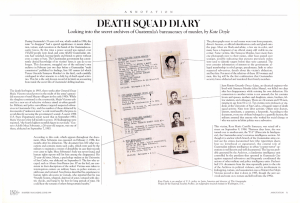 Excerpt from Harper`s Magazine on Death Squad Diary