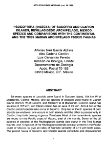 species and comparisons with the continental and the tres marias