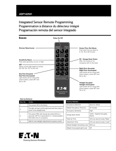 Integrated Sensor Remote Programming