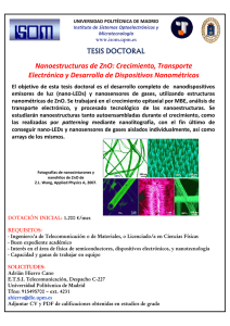 Nanoestructuras de ZnO - Universidad Complutense de Madrid
