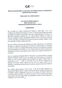 resolucion de reforma al plan anual de contratacion de la