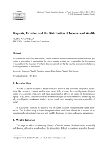 Bequests, Taxation and the Distribution of Income and Wealth
