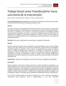 Trabajo Social como Transdisciplina: hacia una teoría de la