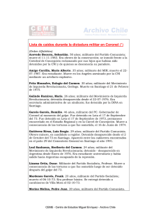 Lista de caídos durante la dictadura militar en Coronel