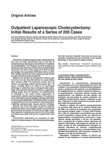 Outpatient Laparoscopic Cholecystectomy: Initial Results