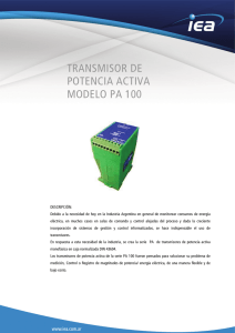 TRANSMISOR DE POTENCIA ACTIVA MODELO PA 100