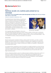 Sarkozy acude a la Justicia para preservar su intimidad