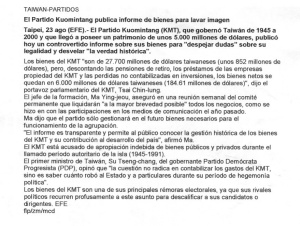 Page 1 TAWAN-PARTIDOS El Partido Kuomintang publica informe