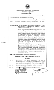 PRESIDENCIA DE LA REPÚBLICA DEL PARAGUAY MINISTERIO