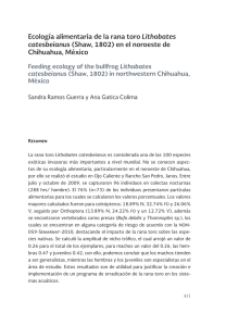 Ecología alimentaria de la rana toro Lithobates catesbeianus (Shaw