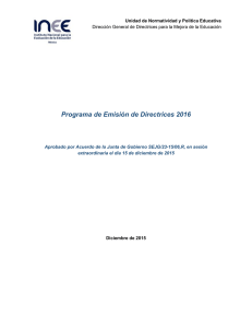Programa de Emisión de Directrices 2016