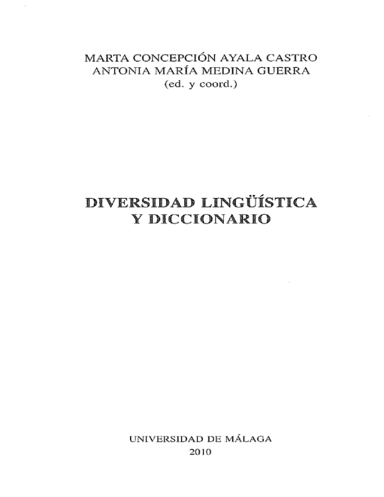 DIVERSIDAD LINGUiSTICA Y DICCIONARIO