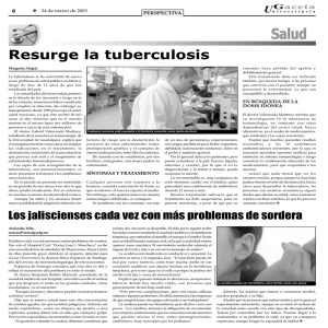 Resurge la tuberculosis - La gaceta de la Universidad de Guadalajara