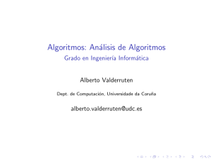 Algoritmos: Análisis de Algoritmos - Grado en
