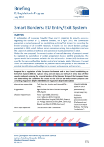 Smart Borders: EU Entry/Exit System, EU Legislation in progress