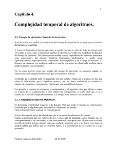 Cap. 4 Complejidad temporal de algoritmos