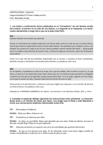 USP/FFLCH/DLM – Espanhol Lengua Española IV/ Primer trabajo