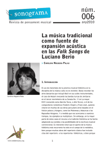 Expansión acústica en las Folk Songs de Luciano Berio