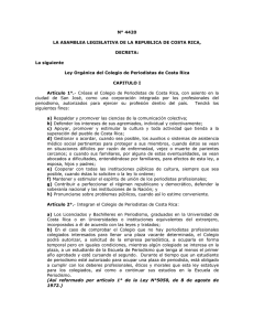 LVCON01P Consulta Normativa - Colegio de Periodistas de Costa