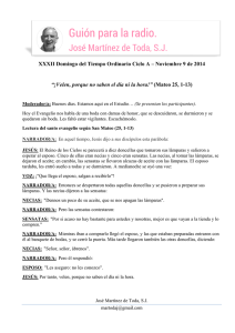 XXXII Domingo del Tiempo Ordinario Ciclo A – Noviembre 9 de 2014