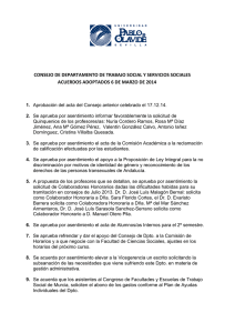 Acuerdos de Consejo de 6 de Marzo de 2014
