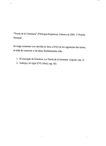 “Teoría de la Literatura” (Filología Hispánica). Febrero de 2005. 1