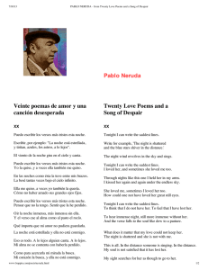Pablo Neruda Veinte poemas de amor y una canción desesperada