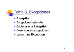 Tema 5. Excepciones