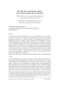 El rol de la met&aacute;fora l&eacute;xica en la divulgaci&oacute;n de la ciencia