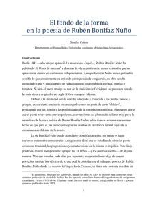 El fondo de la forma en la poesía de Rubén Bonifaz Nuño