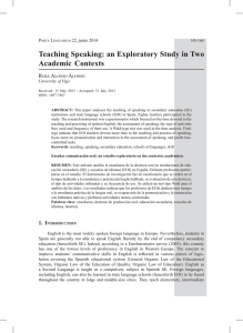 Teaching Speaking: an Exploratory Study in Two Academic Contexts