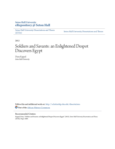 Soldiers and Savants: an Enlightened Despot Discovers Egypt