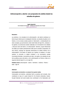 Anticoncepción, aborto y género: aportaciones desde los estudios