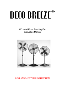16” Metal Floor Standing Fan Instruction Manual