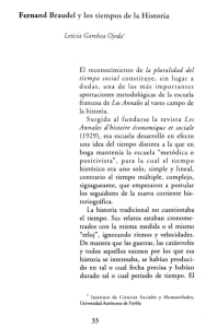 Fernand Braudel y los tiempos de la Historia Leticia Gamboa Ojeda