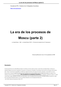 La era de los procesos de Moscu (parte 2)