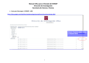 Manual UNLa para el llenado del WINSIP Dirección de