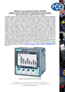Medidor universal Siemens Sentron PAC4200