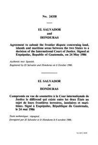 No. 24358 EL SALVADOR and HONDURAS Agreement to submit