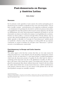 Post-democracia en Europa y América Latina