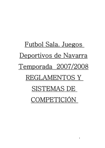 Futbol Sala. Juegos Deportivos de Navarra Temporada 2007/2008