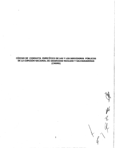 Código de Conducta - Comisión Nacional de Seguridad Nuclear y