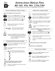 Instrucciones Básicas Para BE-101, 916, 901, 1216,1201