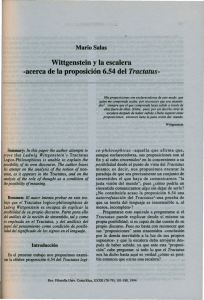 Wittgenstein y la escalera -acerea de la proposición 6.54 del