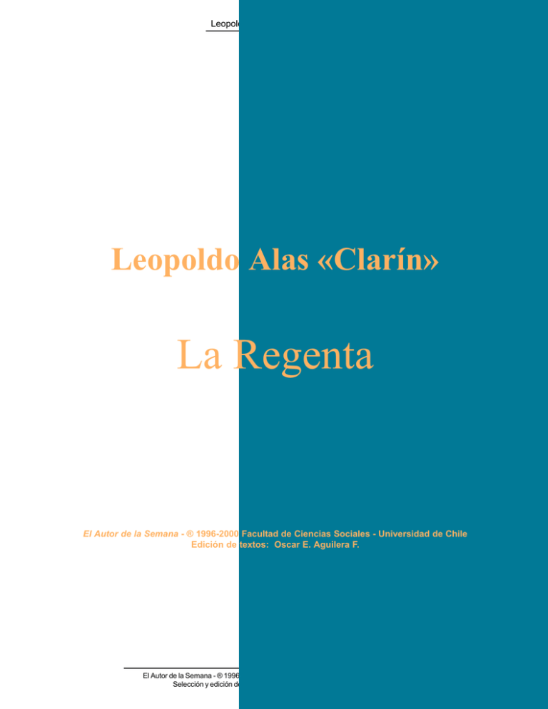 La Regenta - Leopoldo Alas "Clarín"