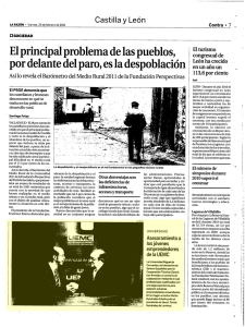 ` El principal problema de las pueblos, ` por delante del paro, es la