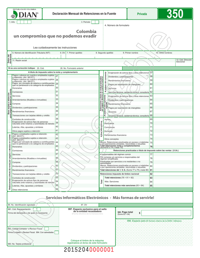 Formulario 350