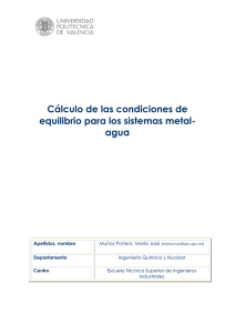 Cálculo de las condiciones de equilibrio para los sistemas metal